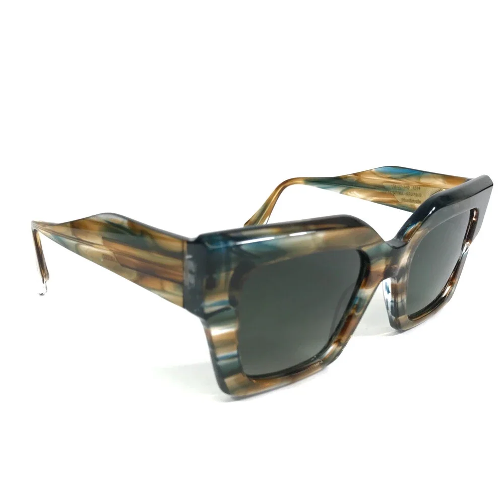 Gigi Studios Sunglasses KENDALL 6737G/0 Striped Brown Butterfly w/ Green Lenses